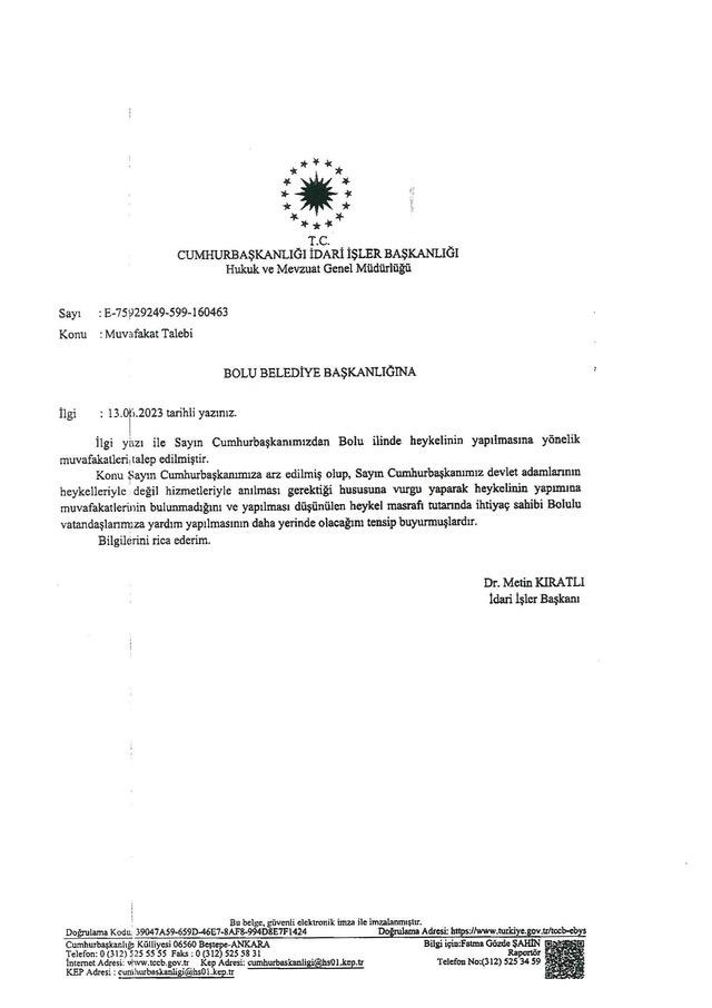 Erdoğan'dan Tanju Özcan'a Heykel Cevabı