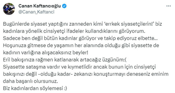 Kaftancıoğlu, İmamoğlu'nun "Erkek Olsaydı" Sözlerine Yanıt Verdi