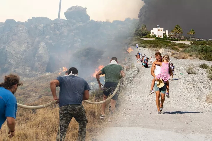 Rodos'ta Yangın Korkusu: 2 Bin Kişi Tahliye Edildi