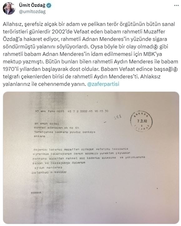 Ümit Özdağ, Babasına Hakaret Edenlere Cevap Verdi!