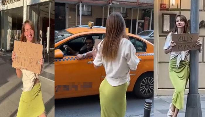 Ukraynalı Kadının 'Koca Arıyorum' Pankartı İle Sokakta Yürümesi Sosyal Medyayı Karıştırdı