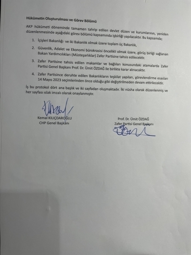 Ümit Özdağ, Chp'nin Yaptığı Seçim Protokolünün Tamamını Açıkladı!