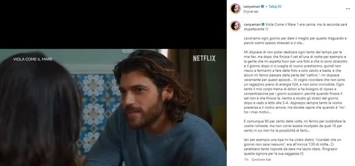 Can Yaman, İtalya'da Dizi Yoğunluğunda! Hayranlarından Özür Diledi...