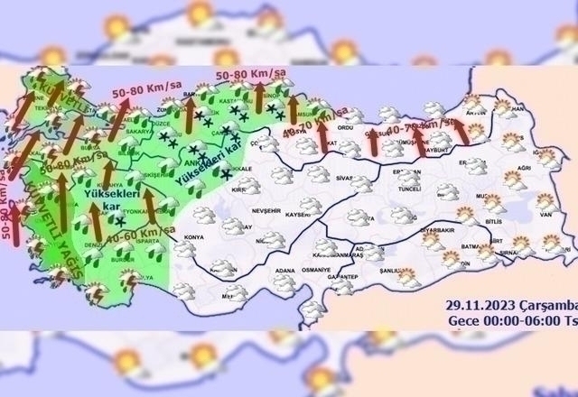 Meteoroloji'den Fırtına Uyarısı! Tüm İllerin Hava Durumu...