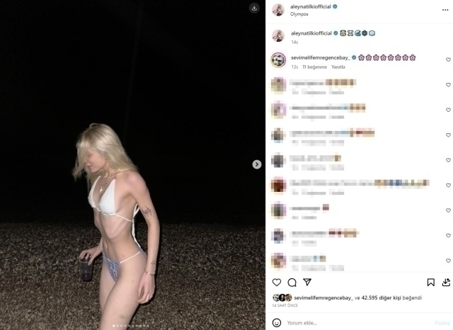 Aleyna Tilki, Kış Ayında Bikinisiyle Denize Girdi!