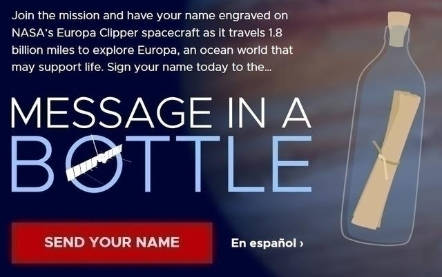 Nasa'nın Şişedeki Mesaj Programı İle İsminizi Uzaya Taşıyacak!