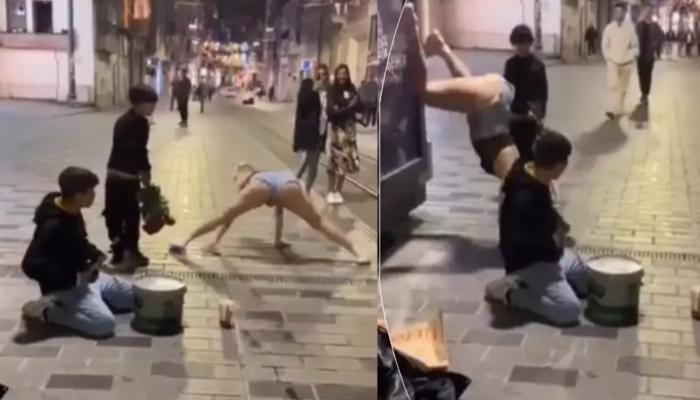 Taksim'de Sokak Müzisyenleriyle Dans Eden Kadın Sosyal Medyayı Salladı!