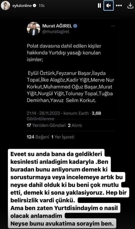 Eylül Öztürk'ten Kara Para Suçlamasına Yorum! "Demek Ki Sona Yaklaşıyoruz"