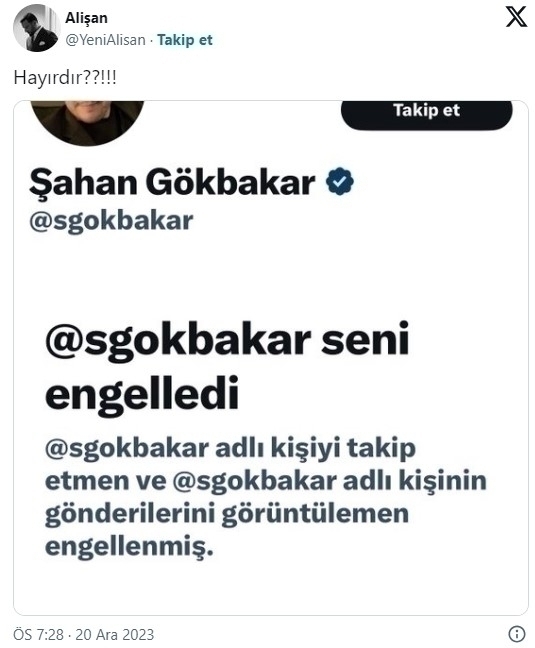 Alişan, Şahan Gökbakar'ın Sosyal Medya Engeline Tepki Gösterdi