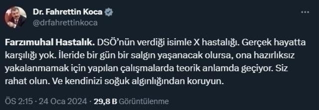 X Hastalığı Tehlike Saçıyor! Fahrettin Koca'dan Açıklama...