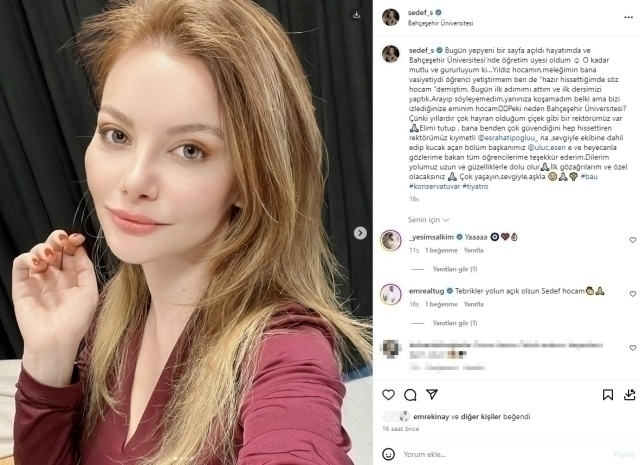 Adını Feriha Koydum'un Oyuncusu Sedef Şahin, Öğretim Görevlisi Oldu!