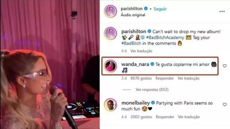 Wanda Nara, Paris Hilton'a Gönderme Yaptı