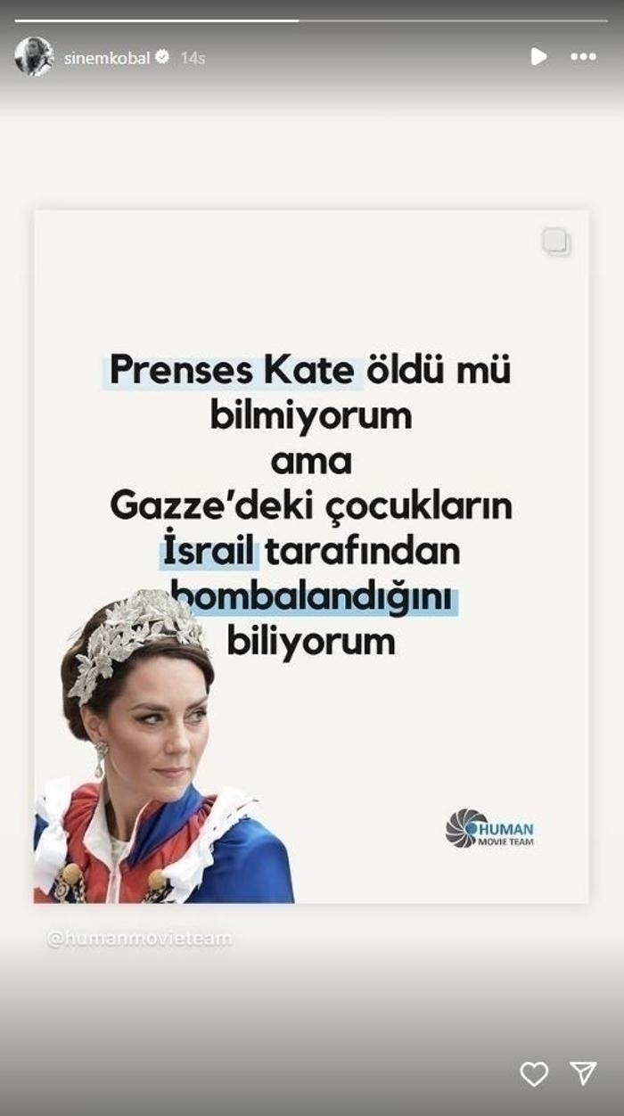 Sinem Kobal, Prenses Kate Middleton'ın Durumunu Dile Getirdi.