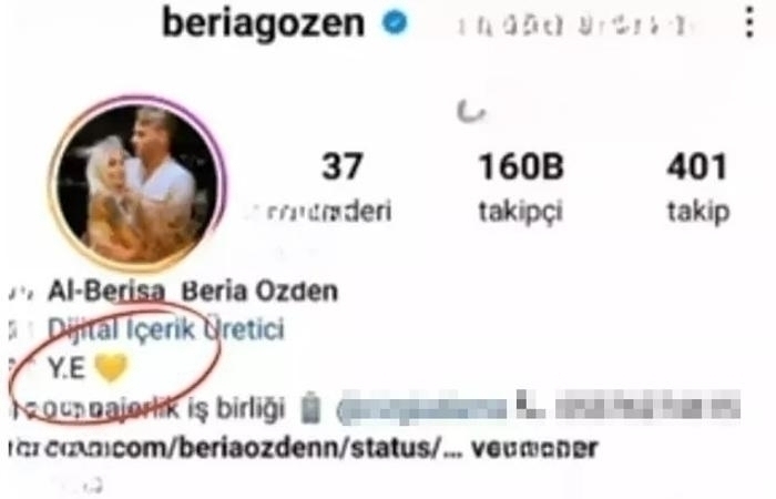 Beria Özden Instagram Profilinden Eşinin İsmini Sildi