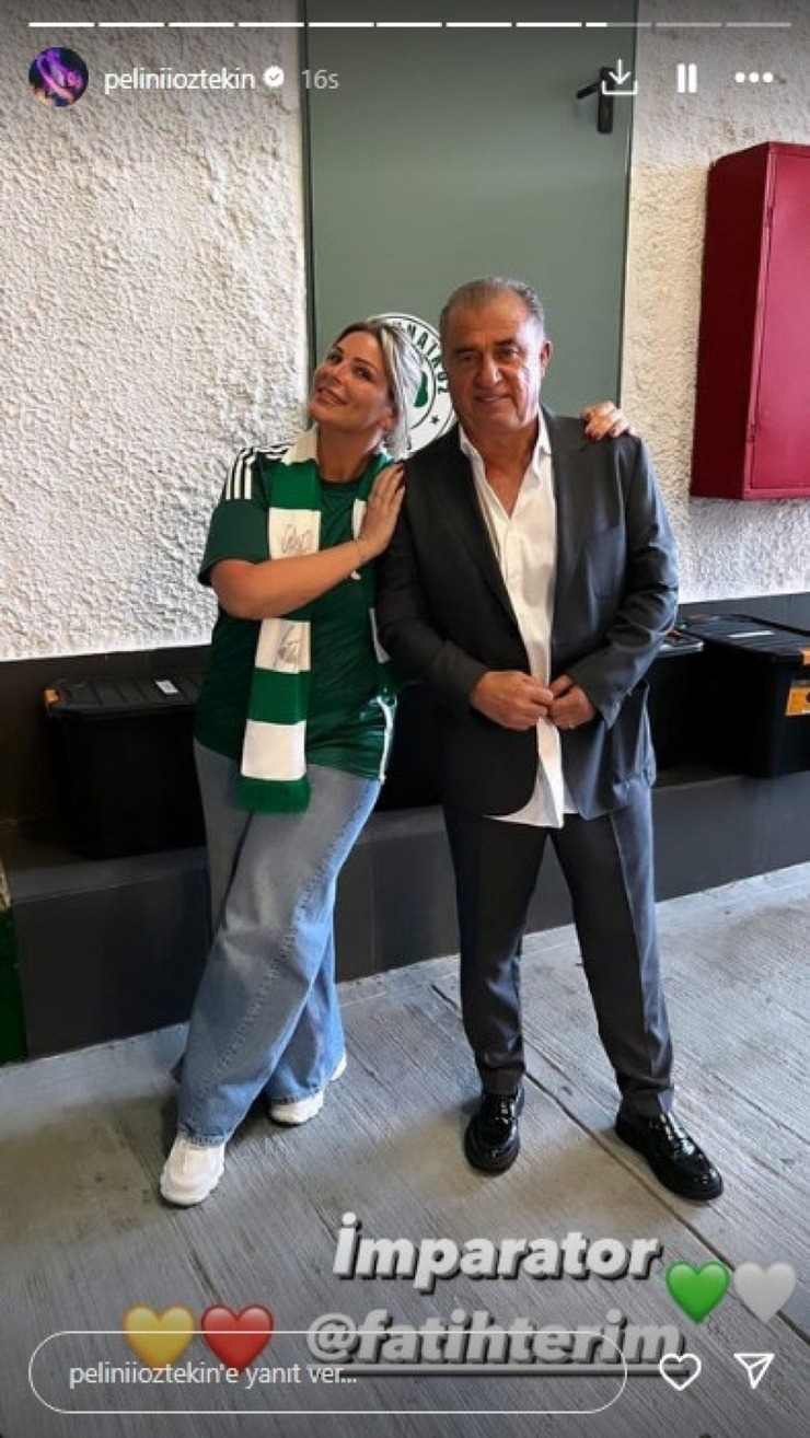 Pelin Öztekin, Atina'da Fatih Terim'le Buluştu