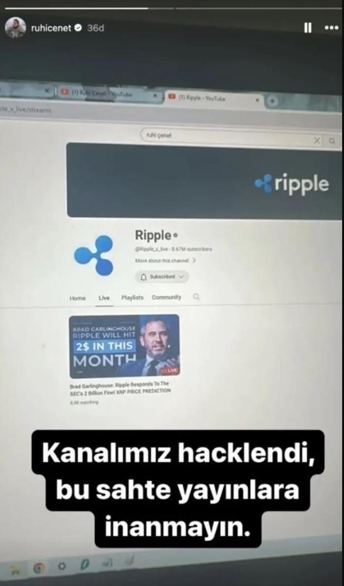 Ruhi Çenet: Youtube Hesabım Hackerlar Tarafından Çalındı
