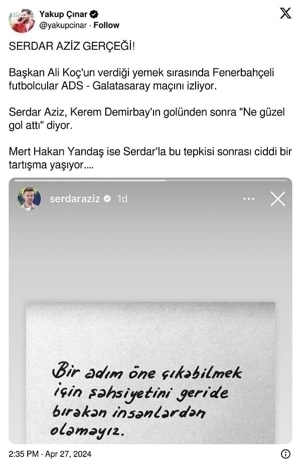 Serdar Aziz'in Kadro Dışı Kalma Nedeni Belli Oldu: İşte Detaylar