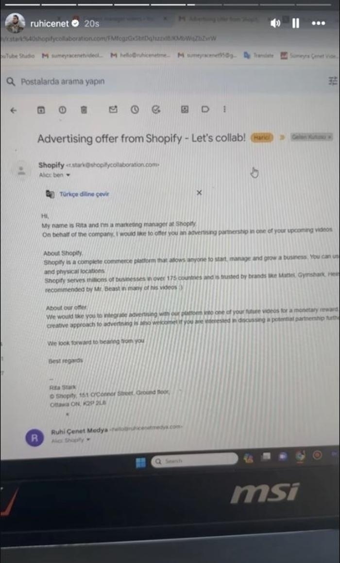 Ruhi Çenet: Youtube Hesabım Hackerlar Tarafından Çalındı