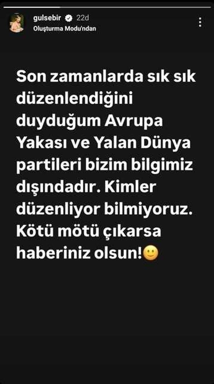 Gülse Birsel: 'Avrupa Yakası' Ve 'Yalan Dünya' Partilerine Uyarı!