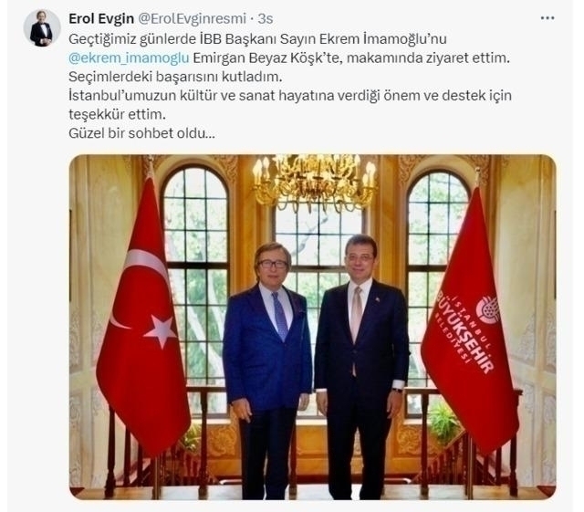 Erol Evgin, İmamoğlu'nu Ziyaret Etti: Seçimlerdeki Başarısını Kutladı!