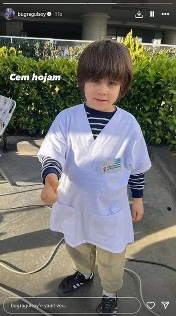 Buğra Gülsoy, Oğlu Cem'i Bahar Dizisi Setine Götürdü