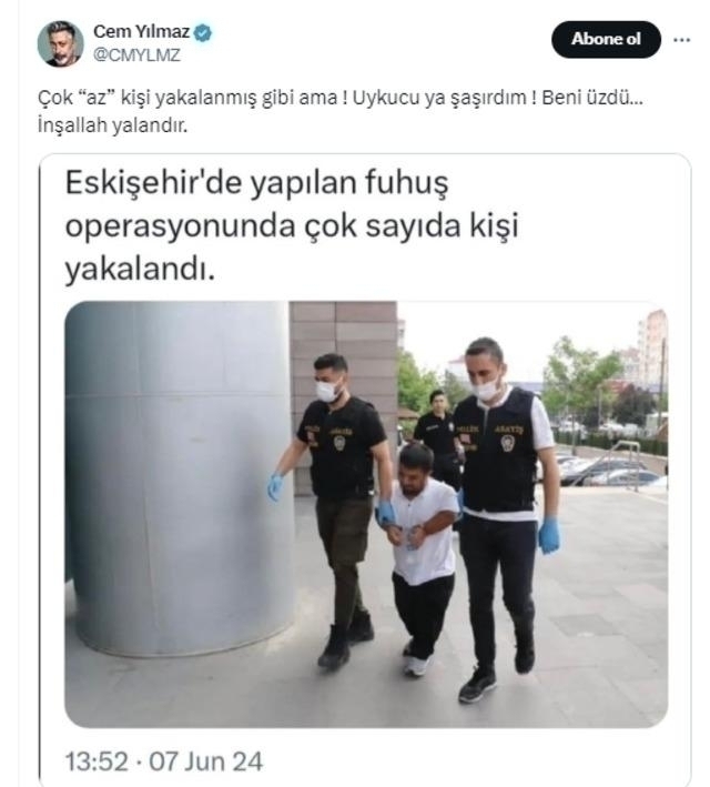 Cem Yılmaz'ın Fuhuş Operasyonu Eleştirisi Sosyal Medyayı Salladı