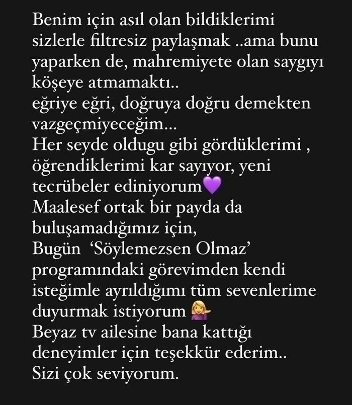 Yağmur Çevik Söylemezsem Olmaz'dan Ayrıldı, Bircan Bali Geri Döndü!
