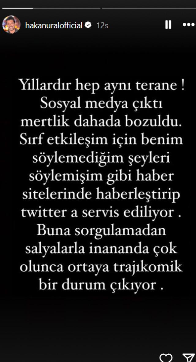 Hakan Ural, sosyal medyada yayılan yanlış ifadeleri trajikomik bulduğunu açıkladı