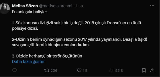 Melisa Sözen: “Dizide terör örgütü övgüsü yok” diyerek tartışmalara yanıt verdi!