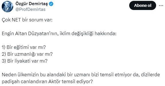 Engin Altan Düzyatan'ın İklim Zirvesi'nde Türkiye'yi Temsil Etmesi Eleştiriliyor