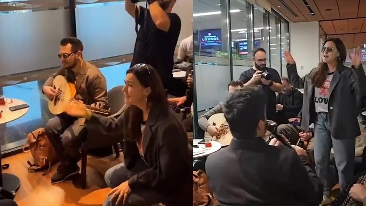 Havalimanında Bekleyen Yolculara Şevval Sam'dan Mini Konser Performansı
