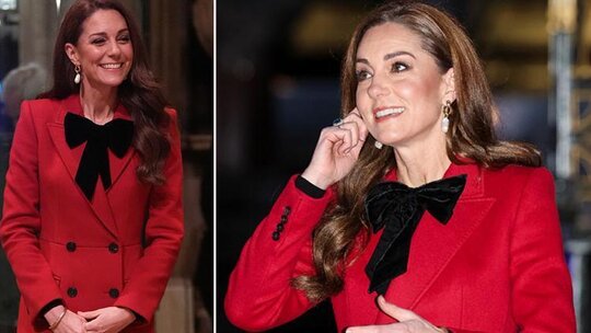 Kate Middleton'dan Noel Konserinde Kanserle Mücadeleye Destek Veren Siyah Fiyonk
