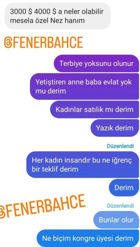 Fenerbahçe kongre üyesinin Nez'e ahlaka aykırı teklifi ifşa edildi!