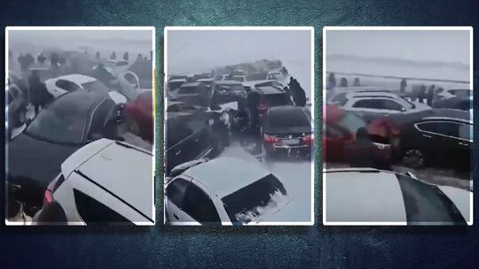 Kazakistan'da zincirleme kaza: 95 araç birbirine girdi, ölü veya yaralı yok!