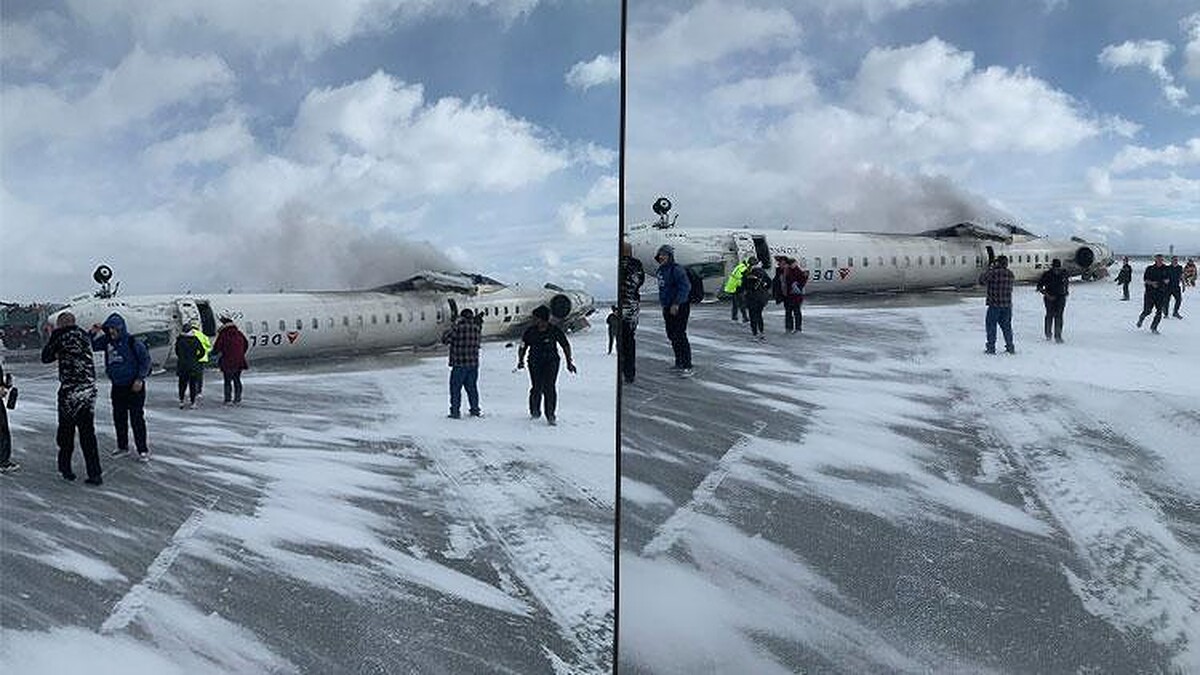 Delta Air Lines uçağı Toronto'da takla attı: 8 yaralı!
