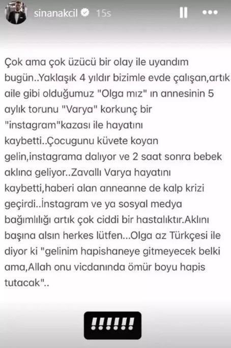 Sinan Akçıl'ın paylaştığı acı olay: Instagram bağımlılığı 5 aylık bebeği hayattan kopardı