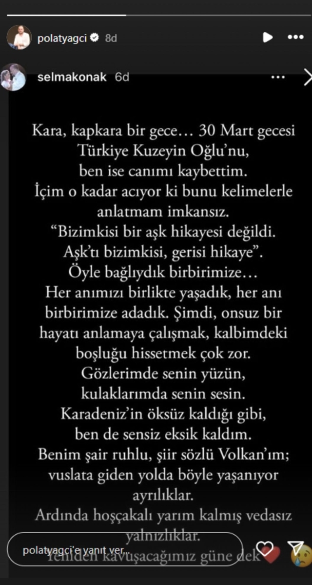 Volkan Konak'ın eşi Selma Konak'tan duygusal paylaşım!