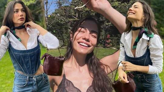 Demet Özdemir, Eşref Rüya'da baharın tadını çıkarıyor