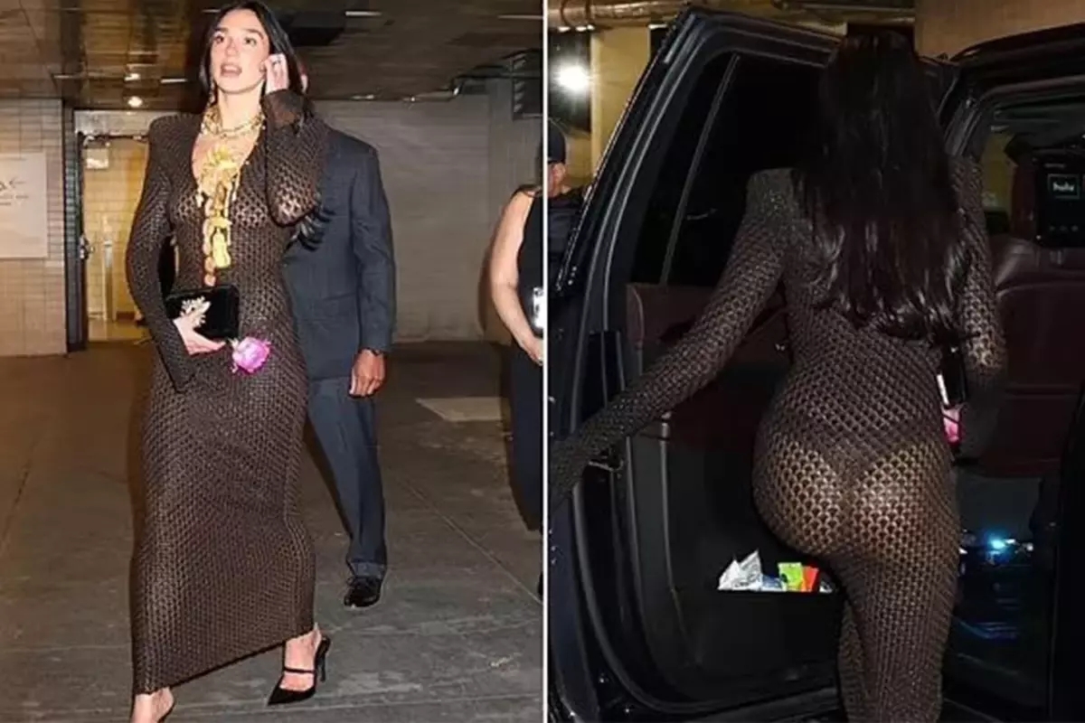 Dua Lipa, New York'taki Chaplin Galası'nda şeffaf siyah elbiseyle...