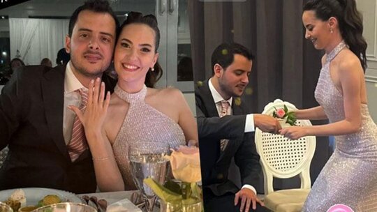 Ezgi Şenler ve çocukluk aşkı Ömer Gürgen nişanlandı!