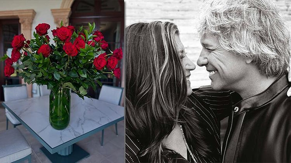 Jon Bon Jovi ve eşi 36'ncı yıl dönümlerini kırmızı güllerle kutladı