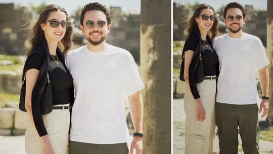 Ünlü çift Umm Qais'te bahar gezisinde! Arkeolojik kazılarla ilgilendiler