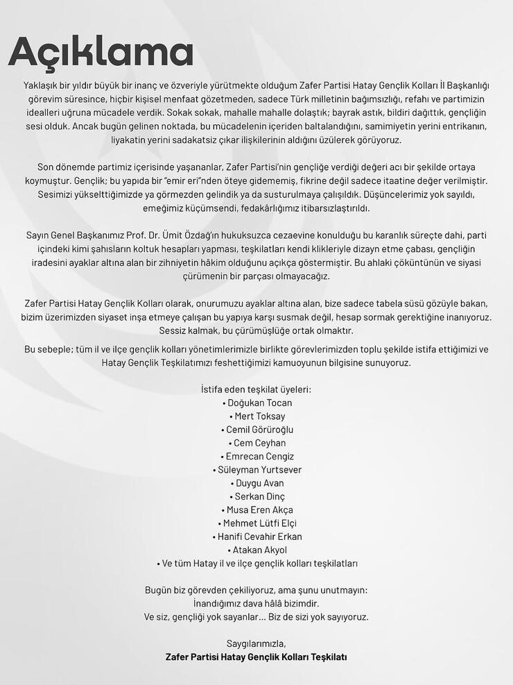 Zafer Partisi'nde kriz büyüyor: İstifa mı, devam mı? Gençlik kolları üç ilde feshedildi