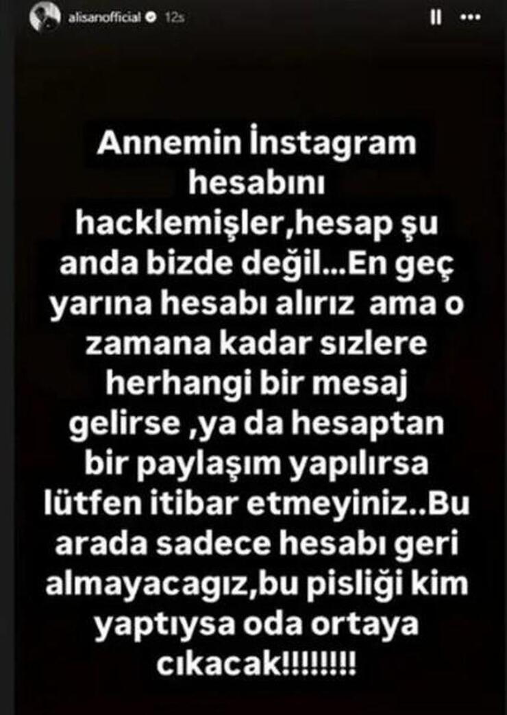 Alişan: Demet Akalın'ın annesinin hesabı hacklendi, sorumlular bulunacak!