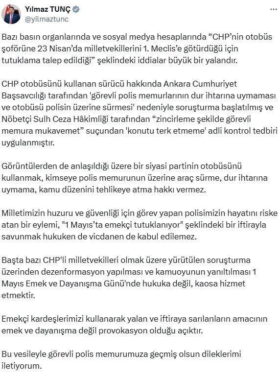 CHP'nin iddialarına yalanlama: Şoförün tutuklanması provokasyon mu?