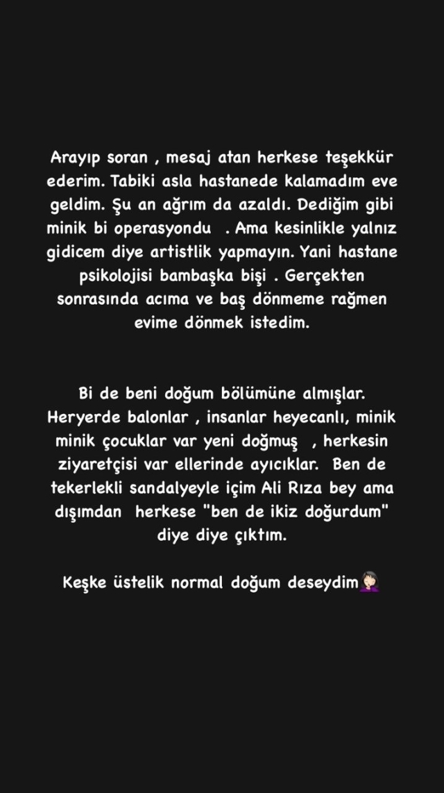 Zeynep Koçak'tan hastane odasından endişe veren paylaşım: Ameliyat oldum