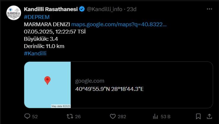 Marmara Denizi'nde ikinci deprem! AFAD'dan son dakika açıklaması