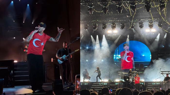 OneRepublic İstanbul'da Türk bayrağı jestiyle sahne aldı
