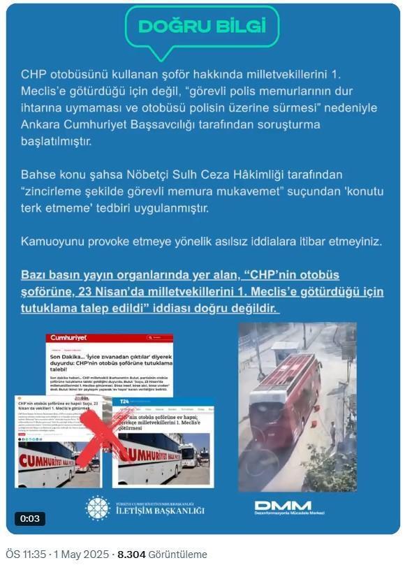 CHP'nin iddialarına yalanlama: Şoförün tutuklanması provokasyon mu?