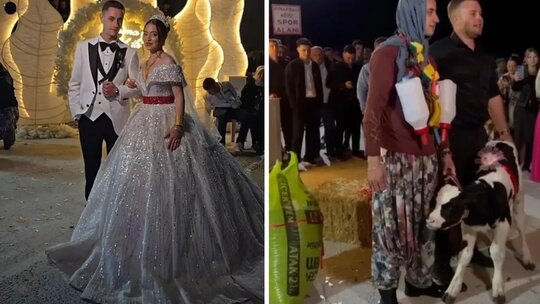 Damat ve gelin için sürpriz hediyeler! Çanakkale'de düğünde yaşananlar herkesi şaşırttı